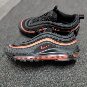 Nike Air Max 97 Black and Orange Sneakers Size 6 Youth